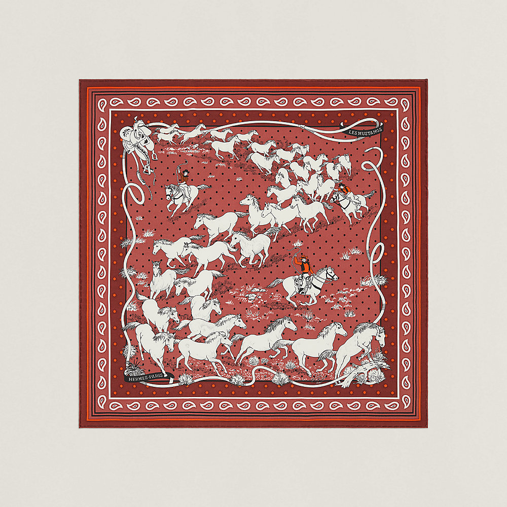 Les Mustangs bandana 55 | Hermès Mainland China